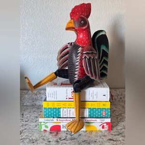 Hand painted Vintage wooden 21”large Rooster